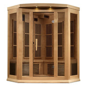 Maxxus 3-Person Corner Near Zero EMF FAR Infrared Sauna | MX-K356-01-ZF Golden Designs