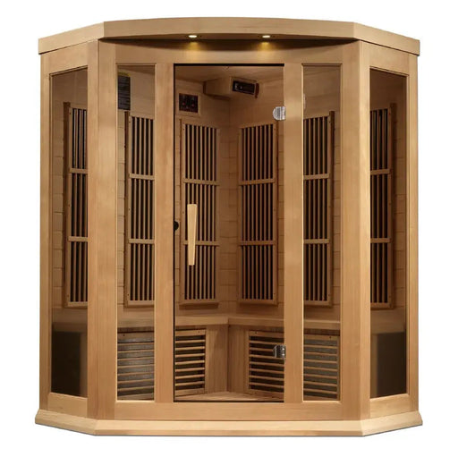 Maxxus 3-Person Corner Near Zero EMF FAR Infrared Sauna | MX-K356-01-ZF Golden Designs