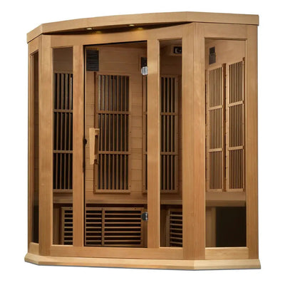 Maxxus 3-Person Corner Near Zero EMF FAR Infrared Sauna | MX-K356-01-ZF Golden Designs