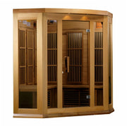 Maxxus 3-Person Avignon Edition Corner Near Zero EMF FAR Infrared Sauna | MX-K356-01-ZF-CED Golden Designs