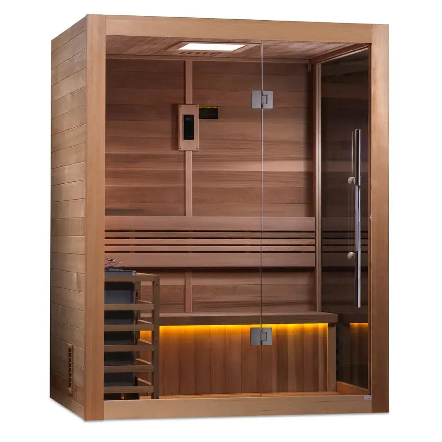 Golden Designs Hanko 2 Person Indoor Sauna & Harvia Traditional Electric Heater Kit | GDI-7202-01 Golden Designs