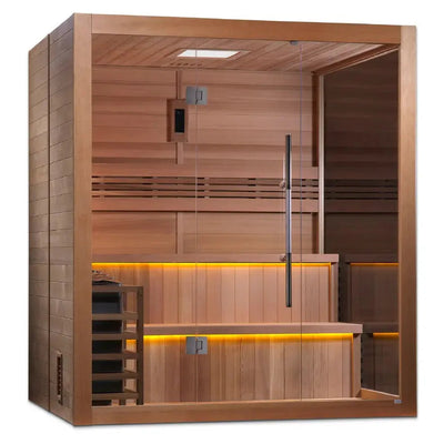 Golden Designs Kuusamo 6-Person Indoor Sauna & Harvia Traditional Electric Heater Kit | GDI-7206-01 Golden Designs