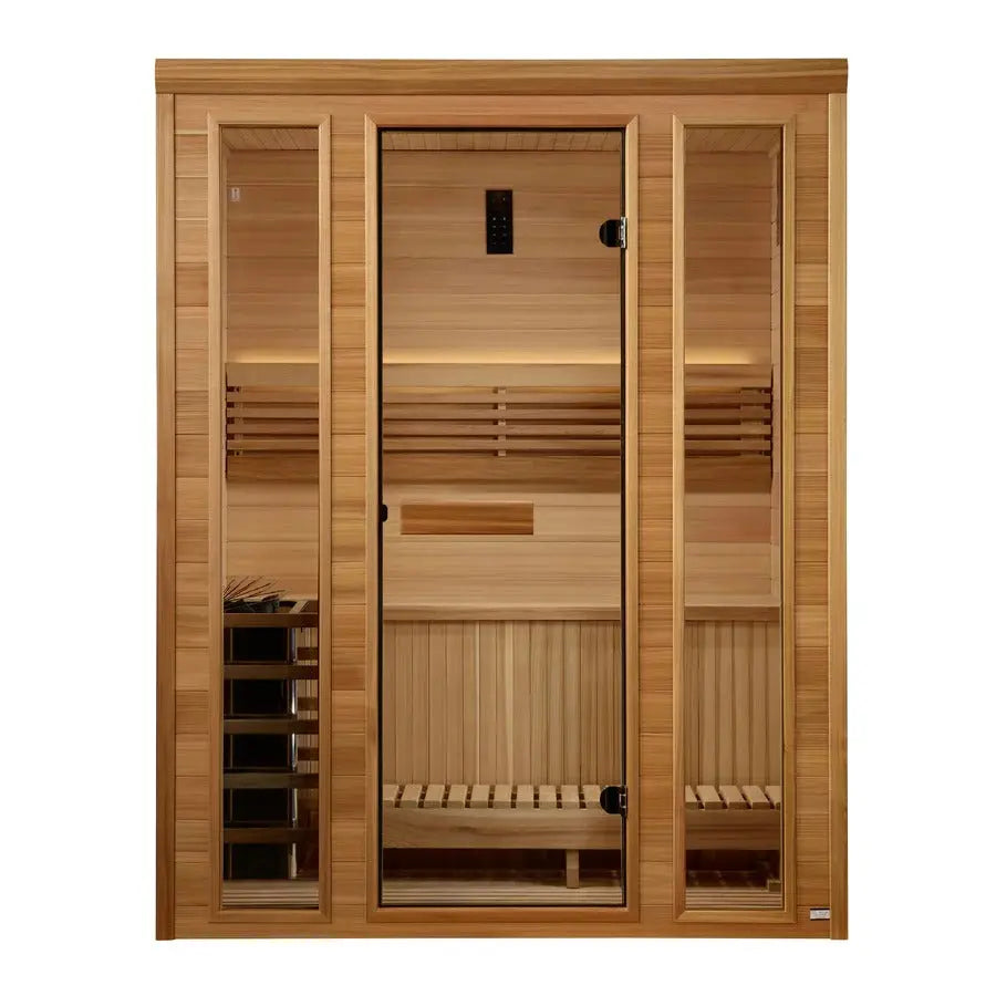 Golden Designs Andermatt 3-Person Indoor Sauna & Harvia Traditional Electric Heater Kit | GDI-7030-01 Golden Designs