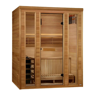 Golden Designs Andermatt 3-Person Indoor Sauna & Harvia Traditional Electric Heater Kit | GDI-7030-01 Golden Designs