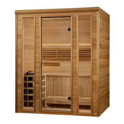 Golden Designs Andermatt 3-Person Indoor Sauna & Harvia Traditional Electric Heater Kit | GDI-7030-01 Golden Designs