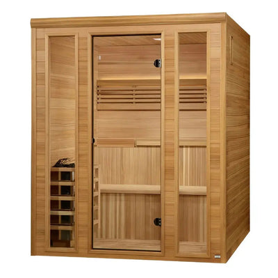 Golden Designs Engelberg 6-Person Indoor Sauna & Harvia Traditional Electric Heater Kit | GDI-7060-01 Golden Designs
