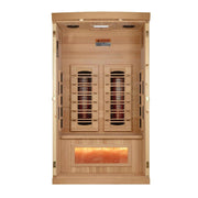 Golden Designs Reserve Edition 1-2 Person Full Spectrum Near Zero EMF FAR Infrared Sauna w/ Himalayan Salt Bar | GDI-8010-03 Golden Designs