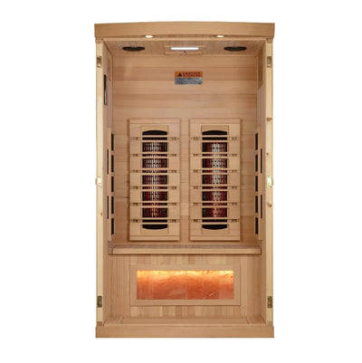 Golden Designs Reserve Edition 1-2 Person Full Spectrum Near Zero EMF FAR Infrared Sauna w/ Himalayan Salt Bar | GDI-8010-03 Golden Designs