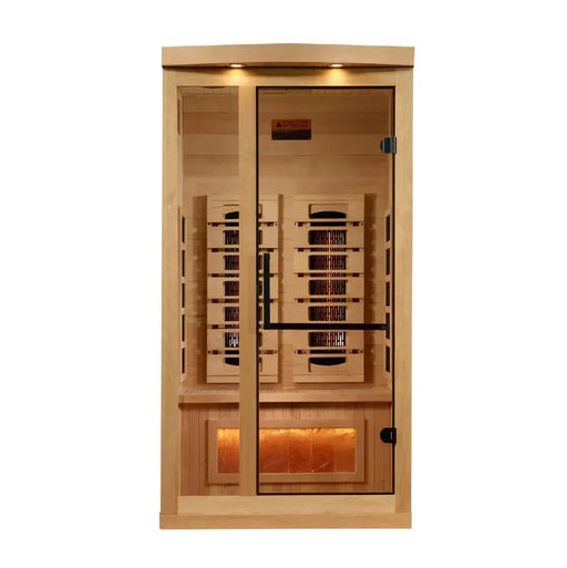 Golden Designs Reserve Edition 1-2 Person Full Spectrum Near Zero EMF FAR Infrared Sauna w/ Himalayan Salt Bar | GDI-8010-03 Golden Designs