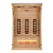 Golden Designs Reserve Edition 2-Person Full Spectrum Near Zero EMF FAR Infrared Sauna w/ Himalayan Salt Bar | GDI-8020-03 Golden Designs