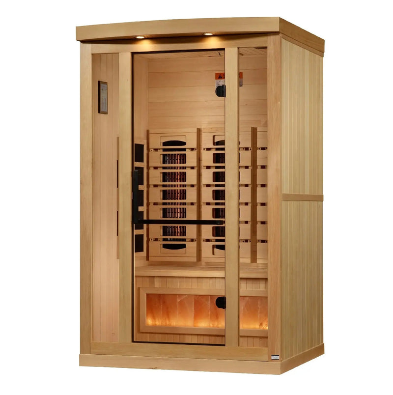 Golden Designs Reserve Edition 2-Person Full Spectrum Near Zero EMF FAR Infrared Sauna w/ Himalayan Salt Bar | GDI-8020-03 Golden Designs