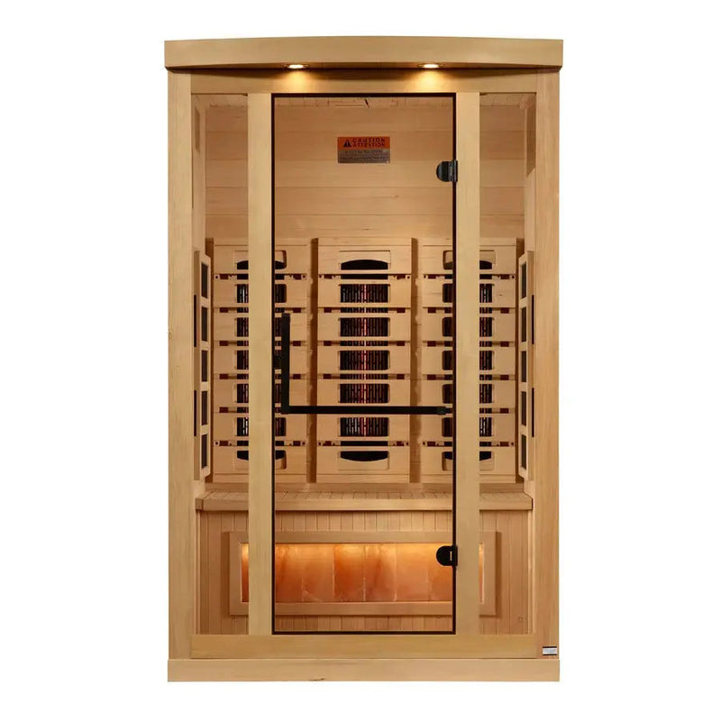 Golden Designs Reserve Edition 2-Person Full Spectrum Near Zero EMF FAR Infrared Sauna w/ Himalayan Salt Bar | GDI-8020-03 Golden Designs