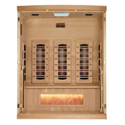 Golden Designs Reserve Edition 3-Person Full Spectrum Near Zero EMF FAR Infrared Sauna with Himalayan Salt Bar | GDI-8030-03 Golden Designs