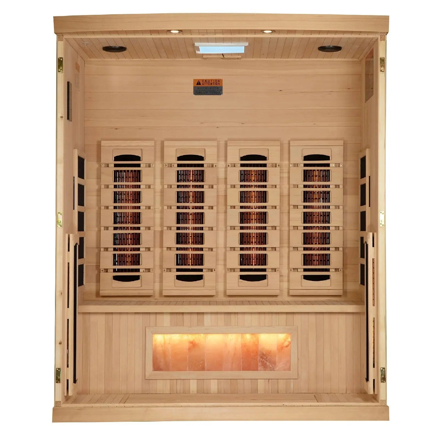 Golden Designs Reserve Edition 4-Person Full Spectrum Near Zero EMF FAR Infrared Sauna w/ Himalayan Salt Bar | GDI-8040-03 Golden Designs