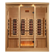 Golden Designs Reserve Edition 4-Person Full Spectrum Near Zero EMF FAR Infrared Sauna w/ Himalayan Salt Bar | GDI-8040-03 Golden Designs
