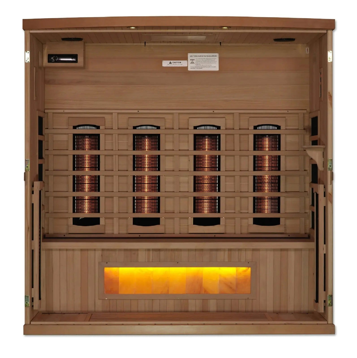 Golden Designs 4-Person Infrared Sauna Reserve Edition Full Spectrum with Himalayan Salt Bar | GDI-8040-02 Golden Designs