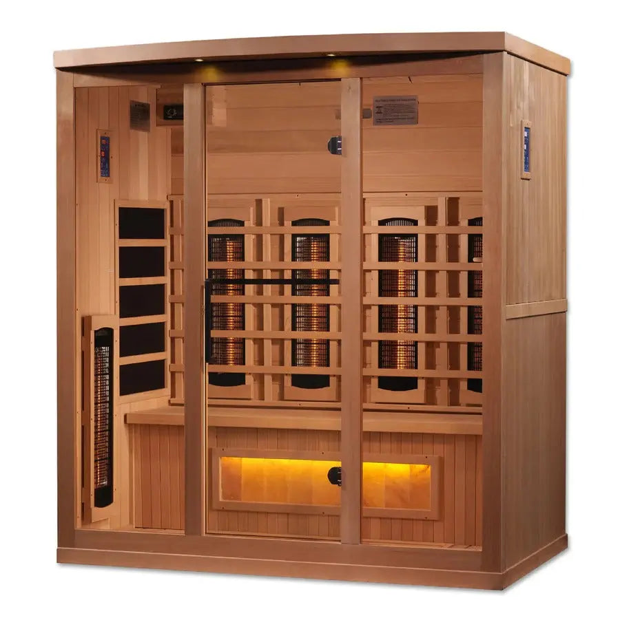Golden Designs 4-Person Infrared Sauna Reserve Edition Full Spectrum with Himalayan Salt Bar | GDI-8040-02 Golden Designs
