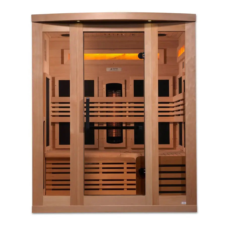 Golden Designs 3-Person Reserve Edition Sauna Full Spectrum with Himalayan Salt Bar | GDI-8230-01 Golden Designs