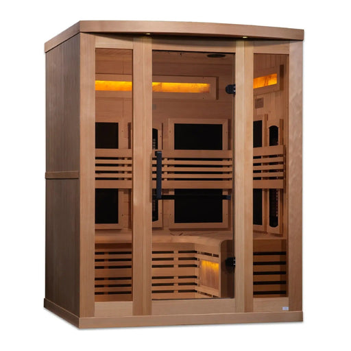 Golden Designs 3-Person Reserve Edition Sauna Full Spectrum with Himalayan Salt Bar | GDI-8230-01 Golden Designs
