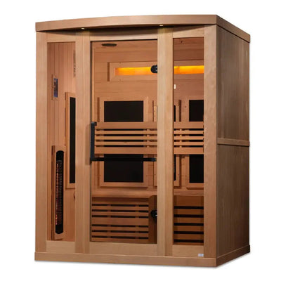Golden Designs 3-Person Reserve Edition Sauna Full Spectrum with Himalayan Salt Bar | GDI-8230-01 Golden Designs