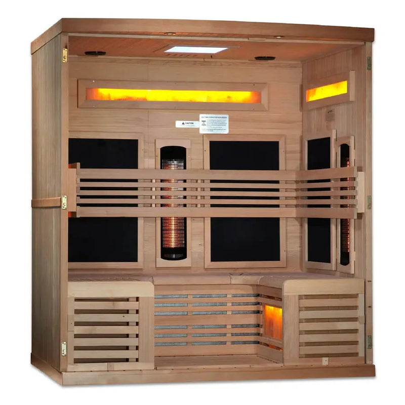 Golden Designs Reserve Edition 6-Person Full Spectrum Near Zero EMF FAR Infrared Sauna | GDI-8260-01 Golden Designs