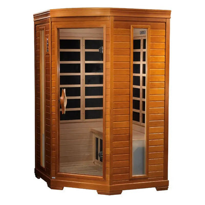 Dynamic Heming 2-person Corner Low EMF FAR Infrared Sauna | DYN-6225-02 Golden Designs