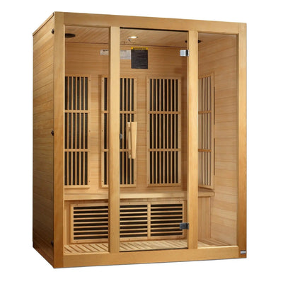 Maxxus Bellevue 3-Person Low EMF FAR Infrared Sauna Canadian Hemlock | MX-J306-01 Golden Designs