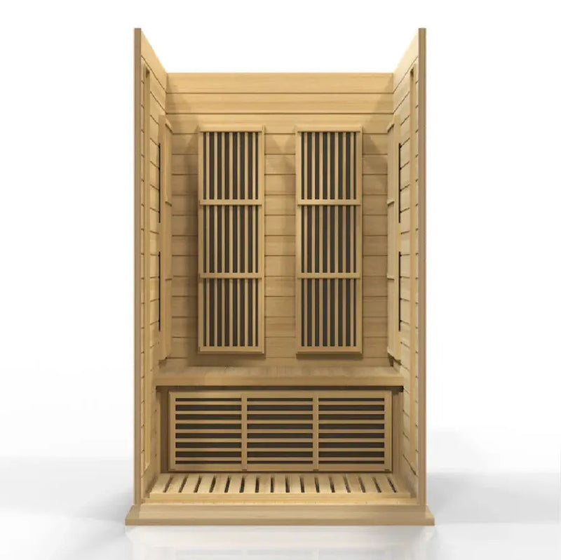 Maxxus 2 Person Low EMF FAR Infrared Sauna Natural Hemlock | MX-K206-01 Golden Designs
