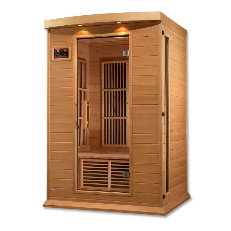 Maxxus 2 Person Low EMF FAR Infrared Sauna Natural Hemlock | MX-K206-01 Golden Designs