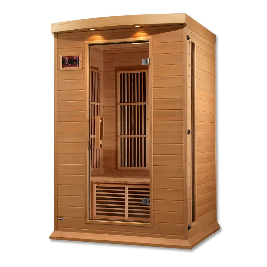 Maxxus 2 Person Low EMF FAR Infrared Sauna Natural Hemlock | MX-K206-01 Golden Designs