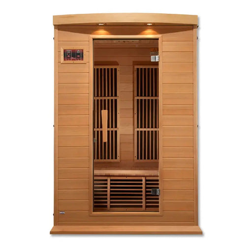 Maxxus 2 Person Low EMF FAR Infrared Sauna Natural Hemlock | MX-K206-01 Golden Designs