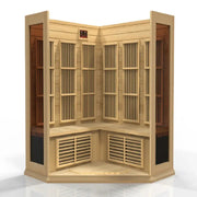 Maxxus 3 Person Corner Low EMF FAR Infrared Sauna Canadian Hemlock | MX-K356-01 Golden Designs