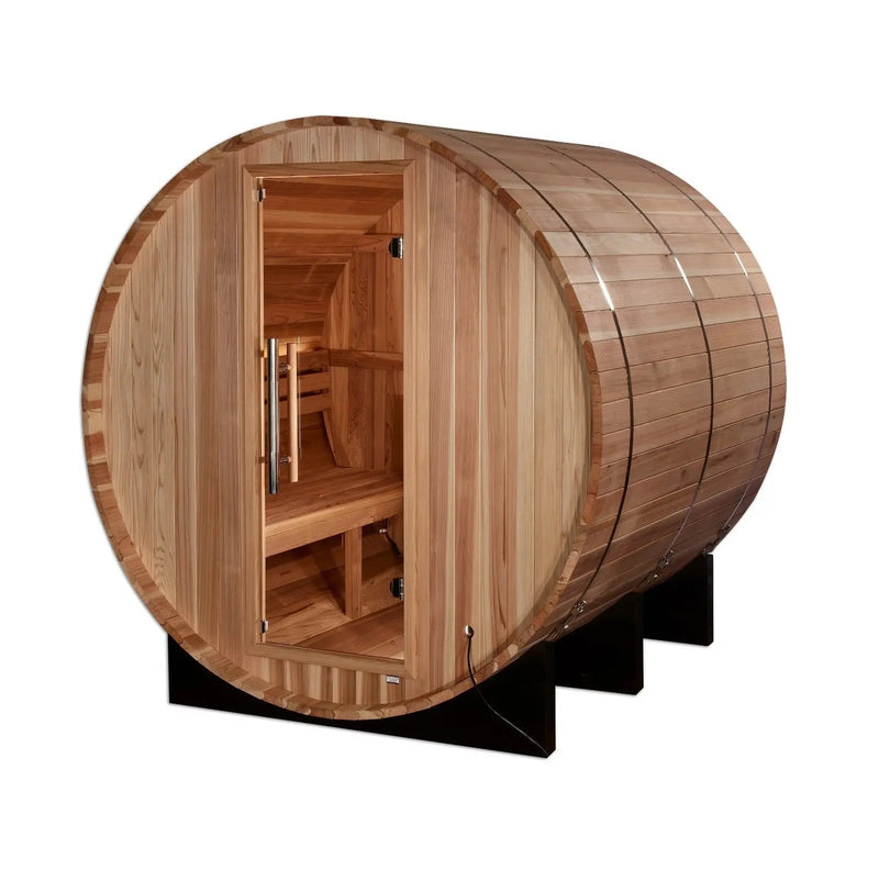 Golden Designs Arosa 4 Person Barrel Traditional Sauna - Pacific Cedar | GDI-B004-01 Golden Designs