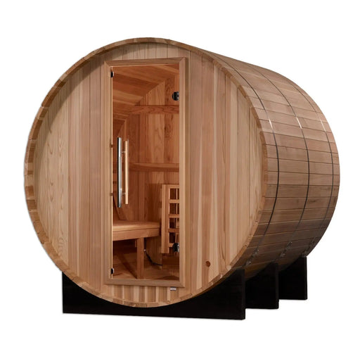 Golden Designs Arosa 4 Person Barrel Traditional Sauna - Pacific Cedar | GDI-B004-01 Golden Designs