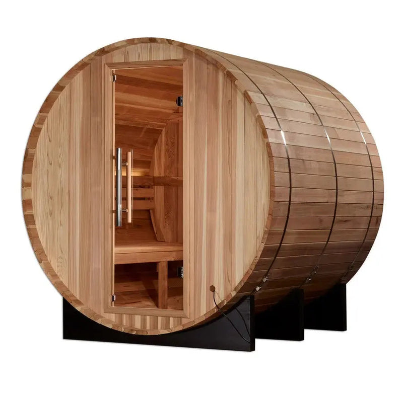 Golden Designs Arosa 4 Person Barrel Traditional Sauna - Pacific Cedar | GDI-B004-01 Golden Designs