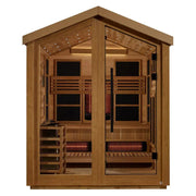 Golden Designs Loviisa 3-Person Hybrid Outdoor Sauna w/ Full Spectrum Infrared & Harvia Traditional Electric Heater Kit | GDI-8523-01 Golden Designs