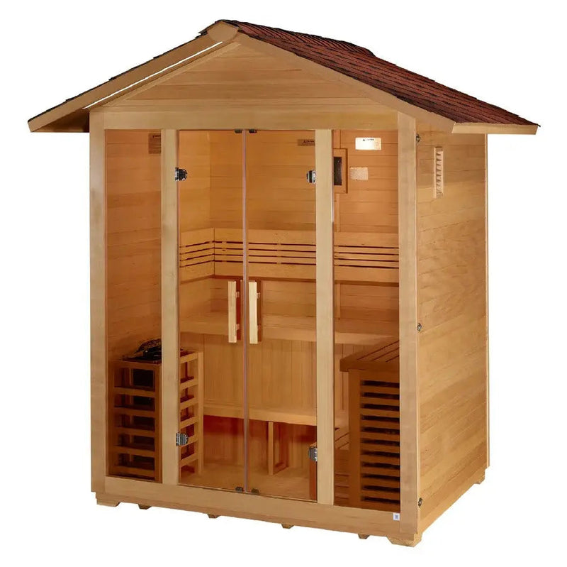 Golden Designs Vorarlberg 5-Person Outdoor Sauna & Harvia Traditional Electric Heater Kit | GDI-8105-01 Golden Designs