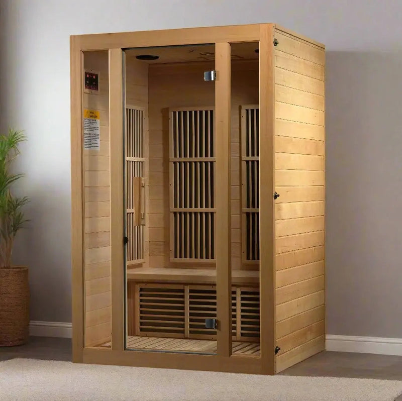 Maxxus Seattle 2 Person Low Emf Far Infrared Sauna Canadian Hemlock MX-J206-01 Golden Designs