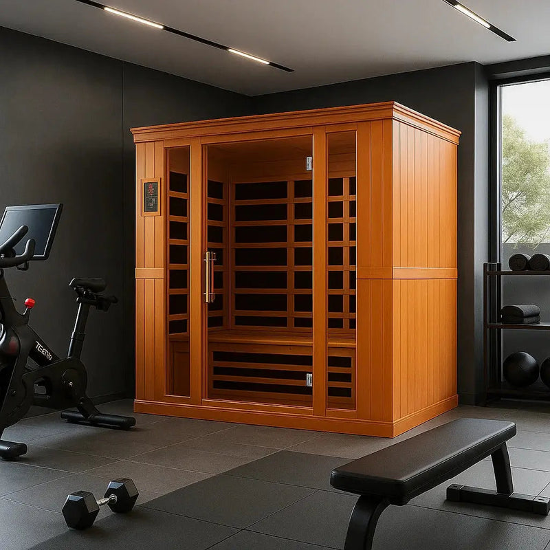 Dynamic Bergamo 4-person Low EMF FAR Infrared Sauna | DYN-6440-01 Golden Designs