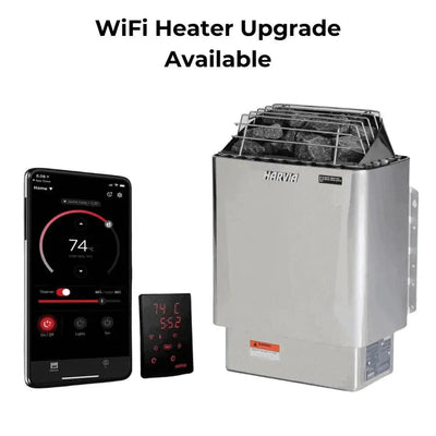 Golden Designs Sundsvall 2-Person Indoor Sauna & Harvia Traditional Electric Heater Kit | GDI-7289-02 Golden Designs