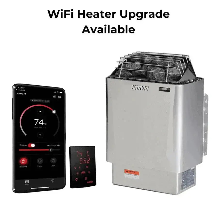 Golden Designs Hanko 2 Person Indoor Sauna & Harvia Traditional Electric Heater Kit | GDI-7202-01 Golden Designs