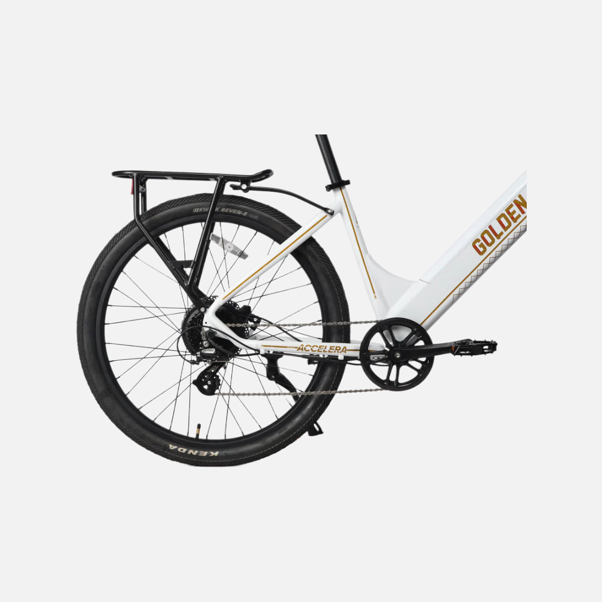 Golden cycles accelera white ebike 500w motor 25mph