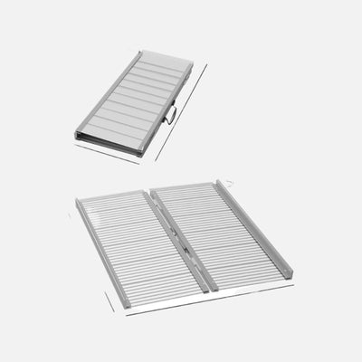 Homcom 3ft Foldable Handicap Ramp Aluminum Portable 600lb Capacity Silver