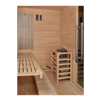 Golden Designs 2025 Soria 3 Per Hybrid Sauna (Indoor) Full Spectrum and Harvia Traditional Stove | GDI-8330-01 Golden Designs