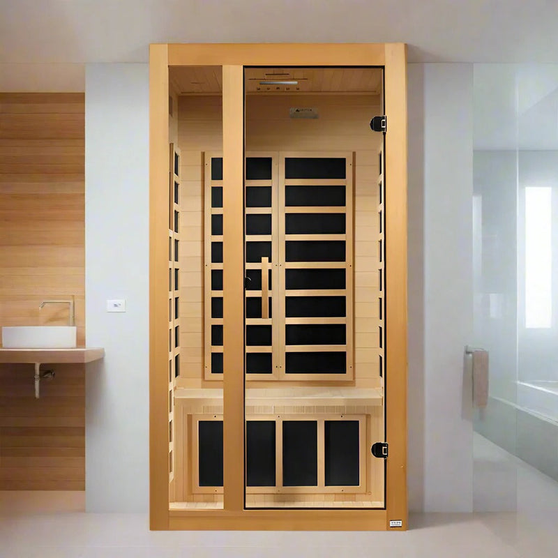 Dynamic Gracia 1-2-person Low EMF FAR Infrared Sauna | DYN-6119-01 Golden Designs