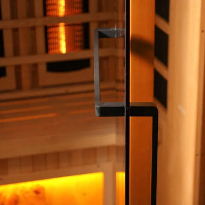 Golden Designs Reserve Edition 1-2 Person Full Spectrum Near Zero EMF FAR Infrared Sauna w/ Himalayan Salt Bar | GDI-8010-03 Golden Designs