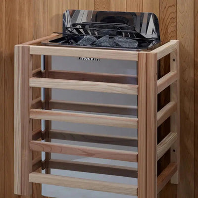 Golden Designs Savonlinna 3-Person Red Cedar Outdoor Sauna & Harvia Traditional Electric Heater Kit | GDI-8503-01 Golden Designs