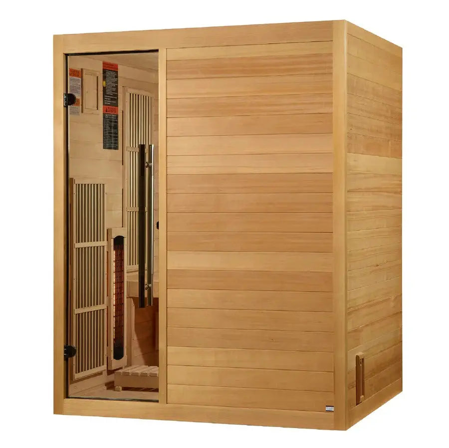 Golden Designs 2025 Soria 3 Per Hybrid Sauna (Indoor) Full Spectrum and Harvia Traditional Stove | GDI-8330-01 Golden Designs