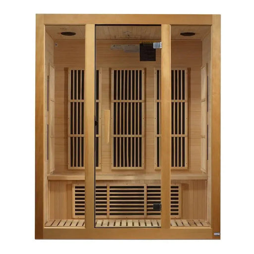 Maxxus Bellevue 3-Person Near Zero EMF FAR Infrared Sauna | MX-J306-01-ZF Golden Designs
