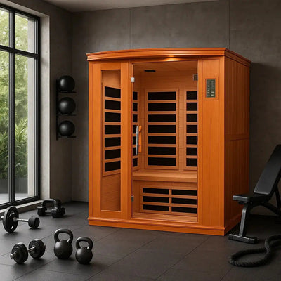 Dynamic Lugano 3-person Low EMF FAR Infrared Sauna | DYN-6336-02 Golden Designs